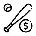 Baseball Bat with Ball Betting Icon Vector Illustration Royalty Free Stock Photo