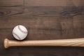 Baseball bat and ball Royalty Free Stock Photo