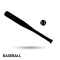 Baseball. Baseball bat and ball isolated on light background. Vector illustration Royalty Free Stock Photo