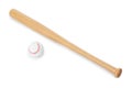 Baseball bat and ball Royalty Free Stock Photo