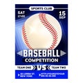 Baseball Bat And Ball Sport Game Poster Vector Royalty Free Stock Photo