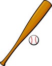 baseball bat and ball vector illustration Royalty Free Stock Photo