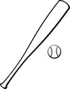 Baseball bat and ball vector illustration