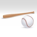 Baseball bat and ball vector illustration Royalty Free Stock Photo