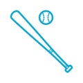 Baseball bat with ball. Vector illustration decorative design