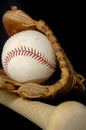 Baseball and Bat on black Royalty Free Stock Photo