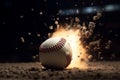 Baseball bat explosion ball. Generate Ai Royalty Free Stock Photo