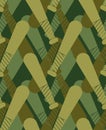 Baseball bat military pattern seamless. Sports stick Khaki sol