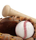 Baseball, bat, mitt Royalty Free Stock Photo