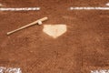 Baseball & Bat near Home Plate Royalty Free Stock Photo