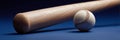 Baseball Bat Resting Beside a Ball on a Blue Background, Showcasing the Essential Tools of the Game During Practice or a Royalty Free Stock Photo