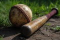 Baseball bat sport equipment. Generate Ai Royalty Free Stock Photo