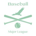 Baseball bats, ball and eagle. Vector illustration