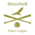 Baseball bats, ball and eagle. Vector illustration