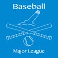 Baseball bats, ball and eagle. Vector illustration Royalty Free Stock Photo