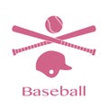 Baseball bats, ball, helmet. Vector illustration Royalty Free Stock Photo