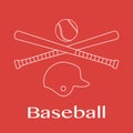 Baseball bats, ball, helmet. Vector illustration Royalty Free Stock Photo