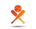 Baseball bats sign icon. Sport symbol. Royalty Free Stock Photo