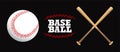 Baseball and Baseball bats on a white background, sport game , vector illustration
