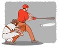 Baseball batter and catcher