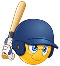 Baseball batter emoticon Royalty Free Stock Photo