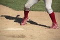 Baseball batter at home plate Royalty Free Stock Photo