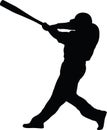 Baseball batter silhouette Royalty Free Stock Photo