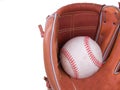 Baseball Being Caught In A Baseball Glove Royalty Free Stock Photo