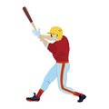 Baseball better vector illustration in flat style Royalty Free Stock Photo