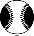 Baseball - black and white vector illustration