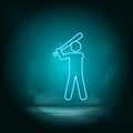 Baseball blue neon icon. Simple element illustration from map and navigation concept. Baseball blue neon icon. Real