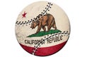 Baseball California state flag. California flag background Baseball