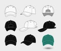 Baseball cap. Back, front and side view Royalty Free Stock Photo