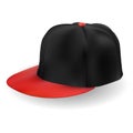 Baseball cap. Black hat vector template. Isolated