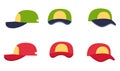 Baseball Cap Collection, Front, Back and Side View Royalty Free Stock Photo