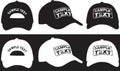 Baseball cap, front, back and side view. Vector