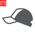 Baseball cap glyph icon Royalty Free Stock Photo