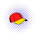Baseball cap icon, comics style Royalty Free Stock Photo