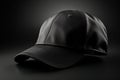 Ai Generative Baseball cap mockup on a black background. Side view. Close-up