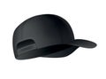 Baseball cap. Realistic baseball cap template side view. Empty mockup sport hat. Black blank cap isolated on white Royalty Free Stock Photo