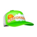 Baseball Cap with Rounded Crown and Stiff Bill as California Headdress Vector Illustration