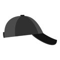 Baseball cap on the side icon, flat style.