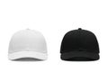 Baseball caps white and black isolated on white background Royalty Free Stock Photo
