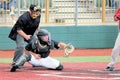 Baseball Catcher with Umpire