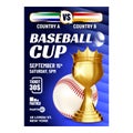 Baseball Champion World Series Cup Banner Vector Royalty Free Stock Photo