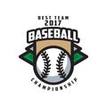 Baseball championship, best team 2017 logo template, design element for, badge, banner, emblem, label, insignia vector