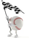 Baseball character waving race flag Royalty Free Stock Photo