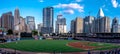 Baseball charlotte nc knights baseball stadium and city skyline Royalty Free Stock Photo
