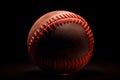 Baseball closeup photo on black background. Generate ai Royalty Free Stock Photo