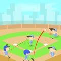 Baseball concept, cartoon style Royalty Free Stock Photo